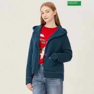 [베네통]단추 후드 니트가디건 BAKCA9461_DE