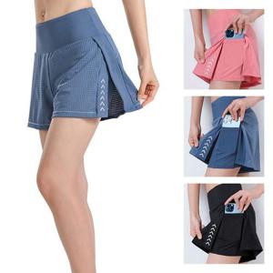 요가바지 여성 하이웨스트 스타일 스커트형 포켓 요가 반바지