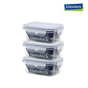 NEW 글라스락 밀폐용기 직사각 480ml 3개세트