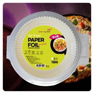 에어프라이어 종이호일 접시형 중형 100매
