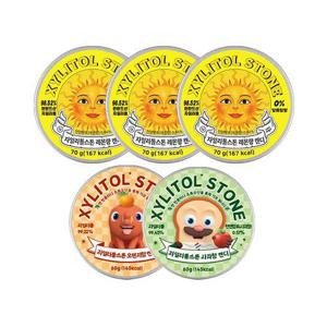 [자일리톨스톤] 자일리톨스톤 레몬 70g x 3개+브레드이발소 오렌지향 60g x 1개+사과향 60g x 1개