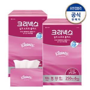 크리넥스 실크소프트 플러스 미용티슈 각티슈 250매X6개입X2팩