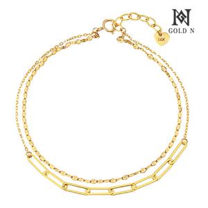 [당일 출발]골드앤 18K 클립체인 두줄 팔찌 YG