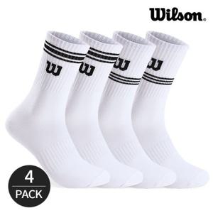 윌슨 남성 컬러 스트라이프 크루삭스 4P_WHBK