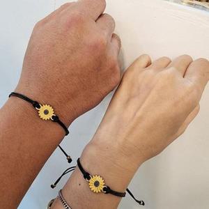 [라일리의류] Rly 행운의 해바라기 커플 팔찌 우정 팔찌 끈조절 발찌