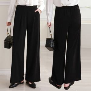 프롬하트 /  프롬하트  국내생산 55-88 스판 주름 와이드 슬랙스