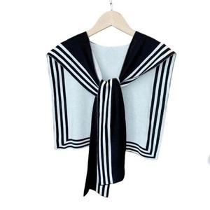 스트라이프 니트 여성 가디건 머플러 케이프 숄 스카프 WFLOP5O