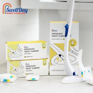 스웰데이 프레쉬락 변기클리너 세트 + 브러쉬 추가 (핸들+브러쉬 총 48매+거치대+고리)