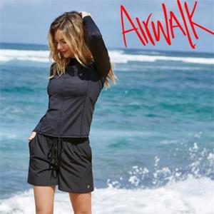 [에어워크]서프 여성래쉬가드세트 집업+보드숏 YAWe5248_BK+YAWe5119_BK/레쉬가드,래시가드,수영복,비치..