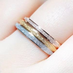 써지컬스틸 여리샌딩펄 반지 실버 골드 로즈골드