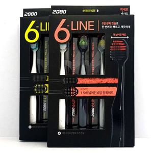 쿨샵 애경 6라인 광폭헤드 칫솔 이중미세모 4입세트 (W9C4737)
