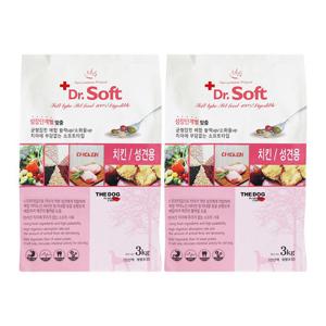 [더독]닥터소프트 치킨 (성견용) 3kgx2개 + 미트코트 1개 랜덤 증정