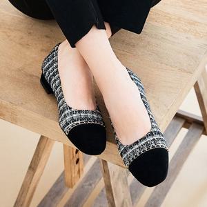 [정상가 159,000원] 엘칸토 여성 트위드 체인 플랫 2cm LCWD33I339