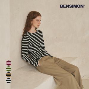 [벤시몽] 여성 워셔블 스트라이프 긴팔 티셔츠 4종택일