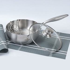 304스텐 냄비 인덕션 인덕션겸용 편수 전골 튀김용 찜기 냄비 20cm 뚜껑포함 L568