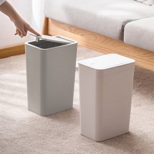 부드럽게 열리는 원터치 휴지통 인테리어 종량제 쓰레기통 화이트 소형 N412