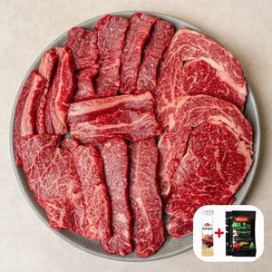 [고기의식탁] 최고급 1++한우 등심 200g+특수 400g+허브솔트/와사비