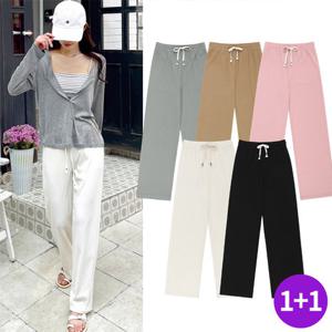 ★타임특가★[1+1/무료배송] 모던 플리츠 와이드 밴딩 팬츠 B24P103