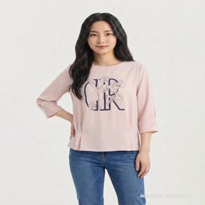 [크로커다일레이디]레터링 로고 소매 포인트 티셔츠_CLCMTS128