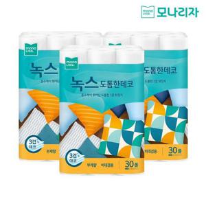 [모나리자]모나리자 3겹 녹스 도톰한데코 화장지 30M 30롤 3팩