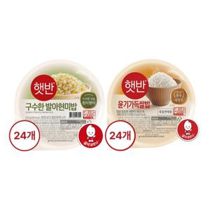 [CJ] 햇반 윤기가득쌀밥 210g x24개+구수한 발아현미밥 210g x24개