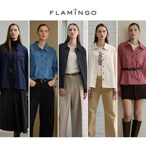 [10%할인+10%적립][후라밍고]  25FW 어텀 코튼 블렌디드 에센셜 데님 셔켓 2종