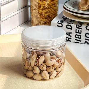 팜스 원형 입구넓은 밀폐용기 투명 플라스틱 식품 보관용기 300ml 컬러캡 6가지 택1