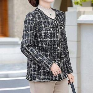 [에이치플러스몰]니모퀄트 트위드 자켓 빅사이즈 중년 여성 재킷 가을 정장 봄 하객룩 엄마 아우터 점퍼 ..