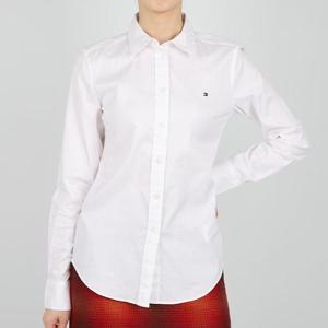 [타미힐피거]타미힐피거 여성 스트레치 옥스포드 레귤러 셔츠 화이트 T22D6WSH01CWT2