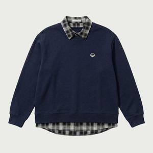 [행텐][행텐]남성 자수 체크 셔츠 레이어드 맨투맨_300(10530-031-662-07)