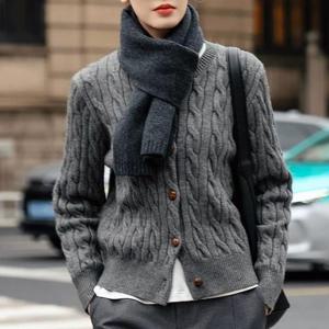 [블랙퀸][블랙퀸] 매니시 모노 꽈베기 가디건 blk004417