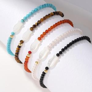 [모아르] 14K 천연석 자개 물고기 팔찌 5종 택1 행운 선물