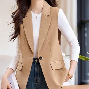 [패션시그널] 테일러드 원버튼 싱글 조끼자켓 E6CA80