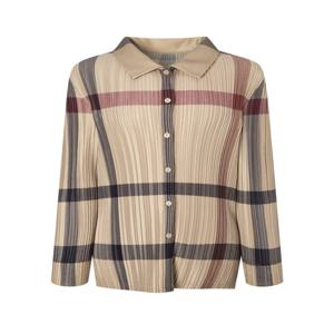 닥스 여성 [스테디셀러][플리츠] 베이지 체크 긴소매 셔츠 (WKSH4DP82I2)