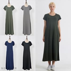 [보스룸]여성 텐셀 맥시롱원피스 라운드넥 반팔원피스 여름원피스 롱원피스 롱탑  44-99