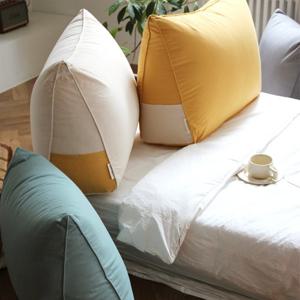 시그니처 면 100% 삼각 허리 등받이 소파 침대 쿠션 - L