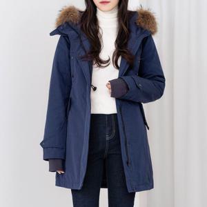 여성 겨울 예쁜핏 모자탈부착 오리털 야상패딩_네이비 (W9C4112)