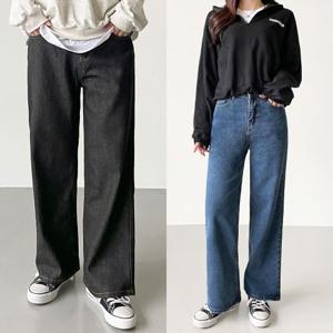 [2종세트] 세미 와이드 데일리 데님 팬츠_19-025