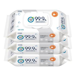 깨끗한나라 99.9손소독 티슈 캡60매 3팩