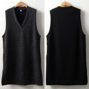 [아이우먼]빅사이즈여성의류 패치 주머니 조끼 원피스 MN8009 니트베스트