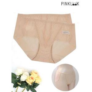 [핑크룩]프레쉬 시스루 레이스 노라인 삼각 여성팬티2P/스킨