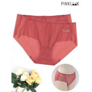 [핑크룩]프레쉬  시스루 레이스 노라인 삼각 여성팬티2P/브릭로즈