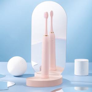스마트 6단 전동칫솔 충전식 음파 진동칫솔 칫솔모 4개 핑크 P515
