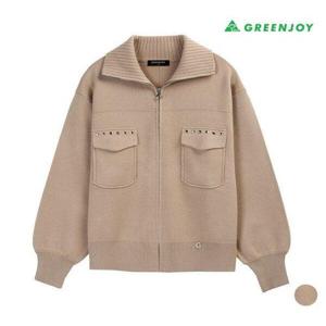 [그린조이]여성 하이넥 루즈핏 집업 가디건_GF23SG84W