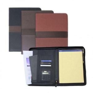 섬세한 가죽 메모장 커버 리갈 노트패드 지퍼형