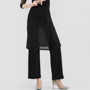쉬폰 망사 롱 스커트 치마바지 라인 밸리 사교 모던 와이드팬츠 스포츠