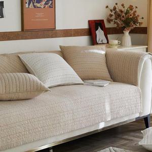 컬러 스티치 순면 와이드 넓은 소파패드 90x180cm 3인용