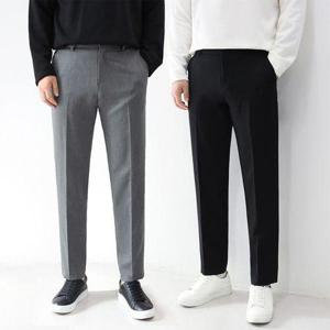 [엠클로]남자 빅사이즈 봄 가을 스판 무지 기본 슬랙스 남성 정장바지