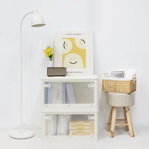 이지라이프 1+1 이지수납 개방형 폴딩 리빙박스 84L 2P 세트