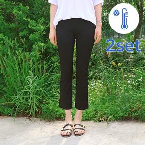 ★2종세트★ [유니제이] 스판 아이스 세미 부츠컷 밴딩팬츠